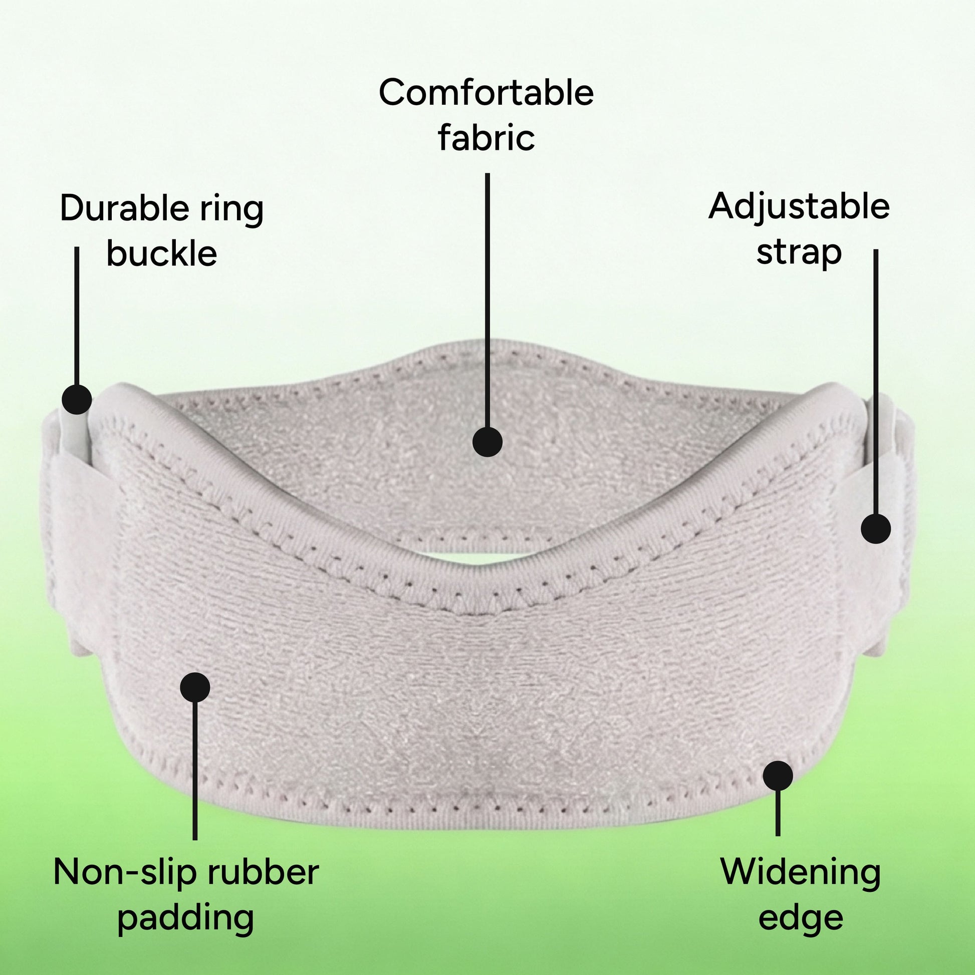 Knee strap with adjustable fit, durable buckle, and non-slip padding for stable patella support and enhanced comfort