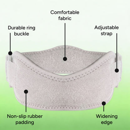 Knee strap with adjustable fit, durable buckle, and non-slip padding for stable patella support and enhanced comfort